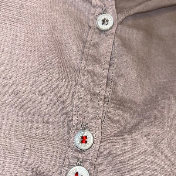 Zadig & Voltaire gray silver sparkle studded Safety Pin on shoulder shirt S - Picture 5 of 6